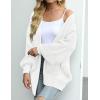 MEROKEETY Women’s Chunky Cardigan Sweaters 2025 Lantern Long Sleeve Oversized Knit Outerwear with Pockets(White)