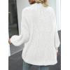 MEROKEETY Women’s Chunky Cardigan Sweaters 2025 Lantern Long Sleeve Oversized Knit Outerwear with Pockets(White)