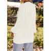 MEROKEETY Women’s Chunky Cardigan Sweaters 2025 Lantern Long Sleeve Oversized Knit Outerwear with Pockets(Whiteflower)