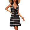 MEROKEETY Women’s Crochet Swimsuit Coverup 2026 Summer Tie Front Bathing Suit Swimwear Knit Hollow Out Beach Cover Up(Black)
