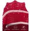 MEROKEETY Women’s Crochet Swimsuit Coverup 2026 Summer Tie Front Bathing Suit Swimwear Knit Hollow Out Beach Cover Up(Red)