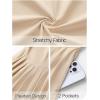 MEROKEETY Women’s Fall Long Sleeve Wedding Guest Dresses 2025 One Shoulder Elegant Formal Pleated Midi Maxi Dress(Apricot)