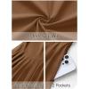 MEROKEETY Women’s Fall Long Sleeve Wedding Guest Dresses 2025 One Shoulder Elegant Formal Pleated Midi Maxi Dress(Brown)