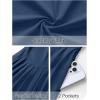 MEROKEETY Women’s Fall Long Sleeve Wedding Guest Dresses 2025 One Shoulder Elegant Formal Pleated Midi Maxi Dress(Navy)