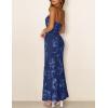 MEROKEETY Women’s Floral Strapless Maxi Dress 2026 Summer Mesh Tube Bodycon Formal Wedding Guest Cocktail Party Long Dresses(Navy)