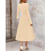 MEROKEETY Women’s Long Sleeve Flowy A Line Dresses 2025 Fall Fashion Elegant Cutout Wedding Guest Midi Maxi Dress(Apricot)