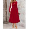 MEROKEETY Women’s Long Sleeve Flowy A Line Dresses 2025 Fall Fashion Elegant Cutout Wedding Guest Midi Maxi Dress(Wine Red)