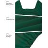 MEROKEETY Women’s Long Sleeve Wedding Guest Formal Dress Fall Winter Ruched Bodycon Mesh Cocktail Party Midi Dresses(Dark Green)