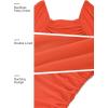 MEROKEETY Women’s Long Sleeve Wedding Guest Formal Dress Fall Winter Ruched Bodycon Mesh Cocktail Party Midi Dresses(Orange)