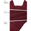 MEROKEETY Women’s Long Sleeve Wedding Guest Formal Dress Fall Winter Ruched Bodycon Mesh Cocktail Party Midi Dresses(Wine Red)