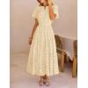 MEROKEETY Women’s Summer Floral Maxi Dress 2026 Spring Boho Vacation Eyelet Lace Short Sleeve A Line Tiered Flowy Dresses(Apricot)