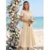 MEROKEETY Women’s Summer Floral Maxi Dress 2026 Spring Boho Vacation Eyelet Lace Short Sleeve A Line Tiered Flowy Dresses(Apricot)
