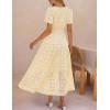 MEROKEETY Women’s Summer Floral Maxi Dress 2026 Spring Boho Vacation Eyelet Lace Short Sleeve A Line Tiered Flowy Dresses(Apricot)