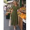 MEROKEETY Women’s Summer Floral Maxi Dress 2026 Spring Boho Vacation Eyelet Lace Short Sleeve A Line Tiered Flowy Dresses(Army Green)