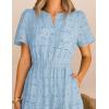 MEROKEETY Women’s Summer Floral Maxi Dress 2026 Spring Boho Vacation Eyelet Lace Short Sleeve A Line Tiered Flowy Dresses(Blue)