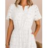 MEROKEETY Women’s Summer Floral Maxi Dress 2026 Spring Boho Vacation Eyelet Lace Short Sleeve A Line Tiered Flowy Dresses(White)