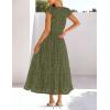 MEROKEETY Women’s Summer Lace Eyelet Maxi Dress 2026 Spring Casual Boho Flutter Sleeve Tiered Flowy Beach Vacation Dresses(Army Green)