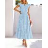 MEROKEETY Women’s Summer Lace Eyelet Maxi Dress 2026 Spring Casual Boho Flutter Sleeve Tiered Flowy Beach Vacation Dresses(Blue)