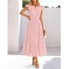 MEROKEETY Women’s Summer Lace Eyelet Maxi Dress 2026 Spring Casual Boho Flutter Sleeve Tiered Flowy Beach Vacation Dresses(Pink)