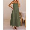 MEROKEETY Women’s Summer Spaghetti Straps Sundress 2026 Casual Sleeveless Floral Lace Eyelet Boho Beach Maxi Dress(Army)