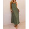 MEROKEETY Women’s Summer Spaghetti Straps Sundress 2026 Casual Sleeveless Floral Lace Eyelet Boho Beach Maxi Dress(Army)