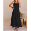 MEROKEETY Women’s Summer Spaghetti Straps Sundress 2026 Casual Sleeveless Floral Lace Eyelet Boho Beach Maxi Dress(Black)