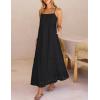 MEROKEETY Women’s Summer Spaghetti Straps Sundress 2026 Casual Sleeveless Floral Lace Eyelet Boho Beach Maxi Dress(Black)