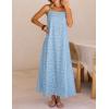 MEROKEETY Women’s Summer Spaghetti Straps Sundress 2026 Casual Sleeveless Floral Lace Eyelet Boho Beach Maxi Dress(Blue)
