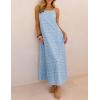MEROKEETY Women’s Summer Spaghetti Straps Sundress 2026 Casual Sleeveless Floral Lace Eyelet Boho Beach Maxi Dress(Blue)