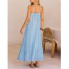 MEROKEETY Women’s Summer Spaghetti Straps Sundress 2026 Casual Sleeveless Floral Lace Eyelet Boho Beach Maxi Dress(Blue)