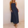 MEROKEETY Women’s Summer Spaghetti Straps Sundress 2026 Casual Sleeveless Floral Lace Eyelet Boho Beach Maxi Dress(Navy)