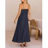 MEROKEETY Women’s Summer Spaghetti Straps Sundress 2026 Casual Sleeveless Floral Lace Eyelet Boho Beach Maxi Dress(Navy)