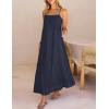 MEROKEETY Women’s Summer Spaghetti Straps Sundress 2026 Casual Sleeveless Floral Lace Eyelet Boho Beach Maxi Dress(Navy)