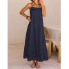 MEROKEETY Women’s Summer Spaghetti Straps Sundress 2026 Casual Sleeveless Floral Lace Eyelet Boho Beach Maxi Dress(Navy)