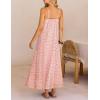 MEROKEETY Women’s Summer Spaghetti Straps Sundress 2026 Casual Sleeveless Floral Lace Eyelet Boho Beach Maxi Dress(Pink)