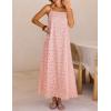 MEROKEETY Women’s Summer Spaghetti Straps Sundress 2026 Casual Sleeveless Floral Lace Eyelet Boho Beach Maxi Dress(Pink)