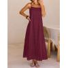 MEROKEETY Women’s Summer Spaghetti Straps Sundress 2026 Casual Sleeveless Floral Lace Eyelet Boho Beach Maxi Dress(Wine)