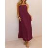 MEROKEETY Women’s Summer Spaghetti Straps Sundress 2026 Casual Sleeveless Floral Lace Eyelet Boho Beach Maxi Dress(Wine)