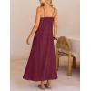 MEROKEETY Women’s Summer Spaghetti Straps Sundress 2026 Casual Sleeveless Floral Lace Eyelet Boho Beach Maxi Dress(Wine)