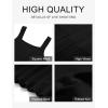 MEROKEETY Women’s Summer Strap Square Neck Mini Dress Sleeveless Pleated A Line Swing Sweater Dress(Black)