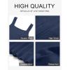 MEROKEETY Women’s Summer Strap Square Neck Mini Dress Sleeveless Pleated A Line Swing Sweater Dress(Navy)