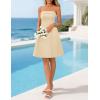 MEROKEETY Women’s Summer Strapless Dress 2026 Tube Top Off Shoulder Homecoming Graduation Cocktail Party Club Mini Dresses(Apricot)