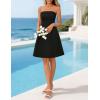 MEROKEETY Women’s Summer Strapless Dress 2026 Tube Top Off Shoulder Homecoming Graduation Cocktail Party Club Mini Dresses(Black)