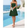 MEROKEETY Women’s Summer Strapless Dress 2026 Tube Top Off Shoulder Homecoming Graduation Cocktail Party Club Mini Dresses(Dark Green)