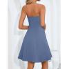 MEROKEETY Women’s Summer Strapless Dress 2026 Tube Top Off Shoulder Homecoming Graduation Cocktail Party Club Mini Dresses(Dusty Blue)