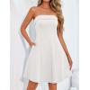 MEROKEETY Women’s Summer Strapless Dress 2026 Tube Top Off Shoulder Homecoming Graduation Cocktail Party Club Mini Dresses(White)