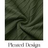 MEROKEETY Women’s Sweater Dress 2025 Fall Winter Casual Long Sleeve Square Neck Pleated Church Work Knit Midi Dresses(Armygreen)