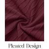 MEROKEETY Women’s Sweater Dress 2025 Fall Winter Casual Long Sleeve Square Neck Pleated Church Work Knit Midi Dresses(Burgundy)