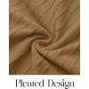 MEROKEETY Women’s Sweater Dress 2025 Fall Winter Casual Long Sleeve Square Neck Pleated Church Work Knit Midi Dresses(Camel)