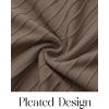MEROKEETY Women’s Sweater Dress 2025 Fall Winter Casual Long Sleeve Square Neck Pleated Church Work Knit Midi Dresses(Coffee)